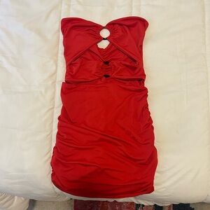 SHEIN red cut out mini dress
